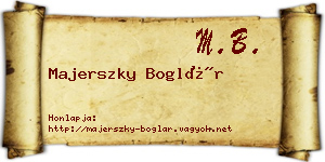 Majerszky Boglár névjegykártya